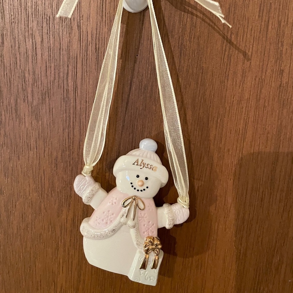 LENOX COLLECTION Personalized Ceramic Holiday Ornament with “Alyssa”